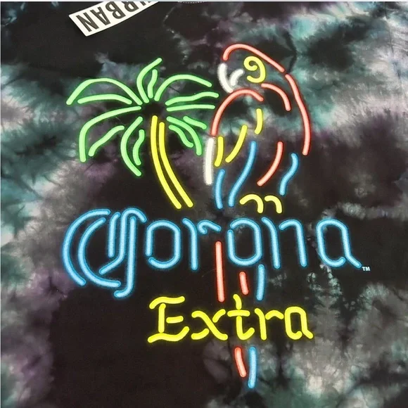 Corona Extra Tie-Dye Parrot Tee - Black and Green - Picture 2 of 7